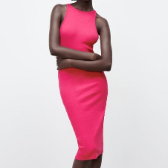Zara Dresses Zara Pink Dress Midi Med Poshmark
